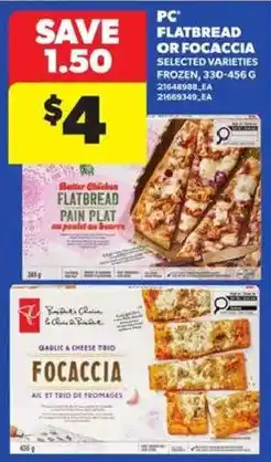 Atlantic Superstore PC flatbread or focaccia offer