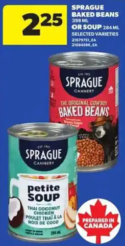 Atlantic Superstore Sprague baked beans or soup offer