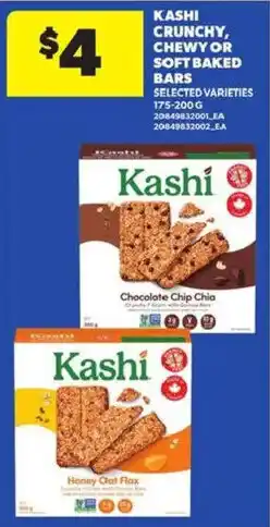 Atlantic Superstore Kashi crunchy, chewy or soft baked bars offer