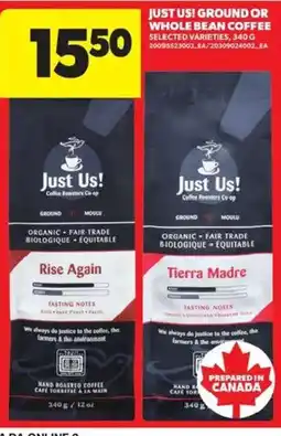 Atlantic Superstore Just Us! ground or whole bean coffee offer