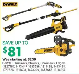 Kent DeWALT Trimmers, Blowers, Chainsaws, Edgers offer