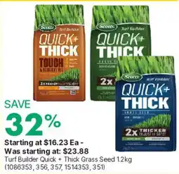 Kent Scotts Turf Builder Quick + Thick Grass Seed offer