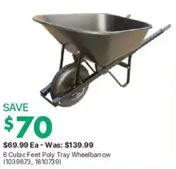 Kent 6 Cubic Feet Poly Tray Wheelbarrow offer