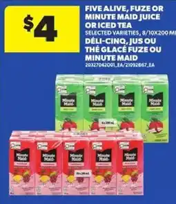 Atlantic Superstore Five Alive, Fuze or Minute Maid juice or iced tea offer