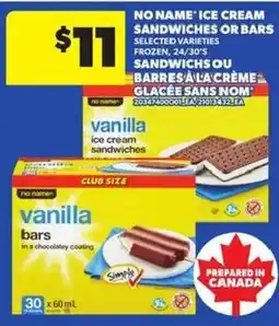 Atlantic Superstore No Name ice cream sandwiches or bars offer