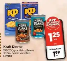 Calgary Co-op Kraft dinner 156-200g or Heinz Beans 398ml select varieties offer