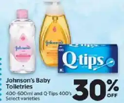 Calgary Co-op Johnson's Baby Toiletries offer
