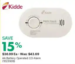 Kent Kidde AA Battery Operated CO Alarm offer