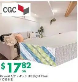 Kent CGC Drywall 1/2" x 4' x 8' Ultralight Panel offer