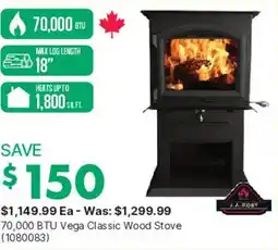 Kent F.A. Fory 70,000 BTU Vega Classic Wood Stove offer