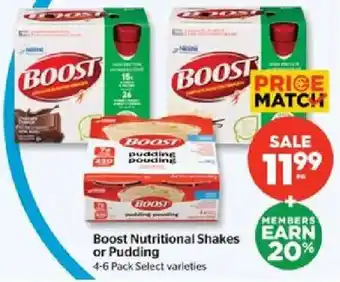 Calgary Co-op Boost Nutritional Shakes or Pudding offer