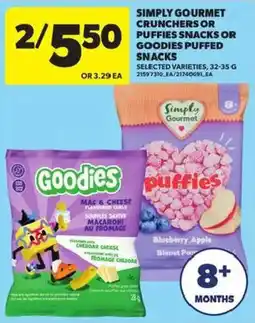 Atlantic Superstore Simply Gourmet crunchers or puffsies snacks or goodies puffed snacks offer