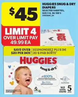 Atlantic Superstore Huggies snug & dry diapers offer