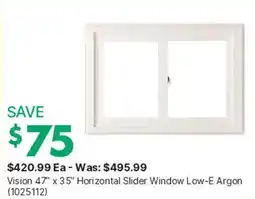 Kent Vision 47" x 35" Horizontal Slider Window Low-E Argon offer
