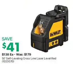 Kent DeWalt 50" Self-Leveling Cross Line Laser Level Red offer