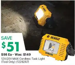 Kent DeWalt 12V/20V MAX Cordless Task Light offer