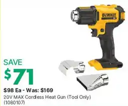 Kent DeWalt 20V MAX Cordless Heat Gun offer