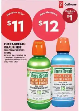 Atlantic Superstore TheraBreath oral rinse selected varieties offer