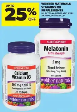 Atlantic Superstore Webber naturals vitamins or supplements offer