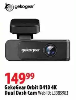 London Drugs Gekogear orbit d410 4k dual dash cam offer