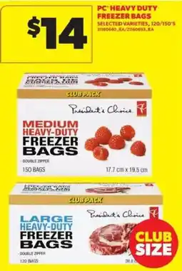 Atlantic Superstore President's Choice medium heavy-duty freezer bags offer