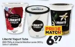 Calgary Co-op Liberté Yogurt Tubs offer