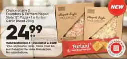 Calgary Co-op Founders & Farmers Napoli Style 12" Pizza + 1 x Furlani Garlic Bread offer