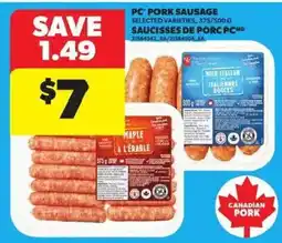 Atlantic Superstore PC pork sausage offer