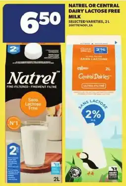 Atlantic Superstore Natrel or Central Dairy lactose free milk offer