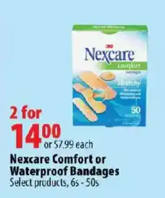 London Drugs Nexcare Comfort or Waterproof Bandages offer