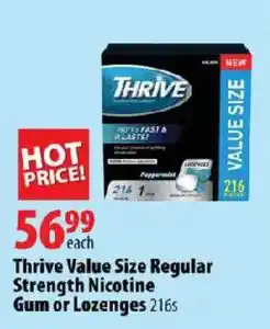 London Drugs Thrive Value Size Regular Strength Nicotine Gum or Lozenges offer