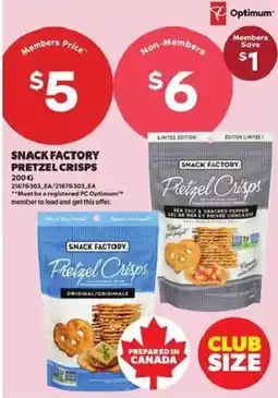 Atlantic Superstore Snack Factory pretzel crisps offer