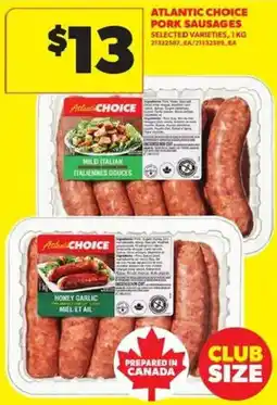 Atlantic Superstore Atlantic Choice pork sausages offer