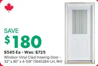 Windsor Vinyl Clad Inswing Door