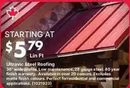 Kent Ultravic Steel Roofing offer