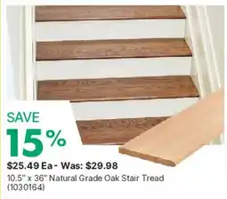 Kent Natural Grade Oak Stair Tread offer