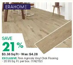 Kent Erahome 7mm Agricola Vinyl Click Flooring offer
