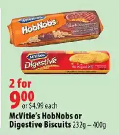 London Drugs McVitie's HobNobs or Digestive Biscuits offer