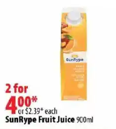 London Drugs SunRype Fruit Juice offer