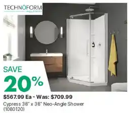Kent Technoform Cypress 38" x 38" Neo-Angle Shower offer