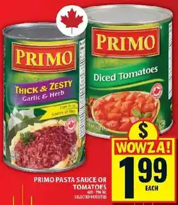 Food Basics Primo pasta sauce or tomatoes offer