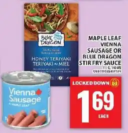 Food Basics Maple Leaf vienna sausage or blue dragon stir fry sauce offer