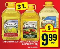 Food Basics Saporito vegetable, canola, or sunflower oil offer