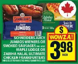 Food Basics Schneiders juicy jumbos offer
