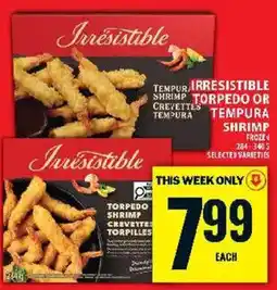Food Basics Irresistible torpedo or tempura shrimp offer