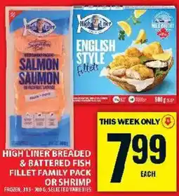 Food Basics High Liner breaded and battered fillet family pack or shrimp offer