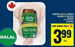 Food Basics Zabiha Halal whole chicken offer
