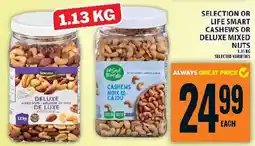 Food Basics Life Smart cashews or deluxe mixed nuts offer