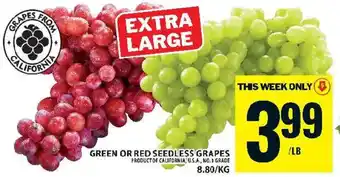 Food Basics Green or red seedless grapes offer