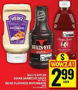 Food Basics Bull's-eye or Diana barbecue sauce or Heinz flavored mayonnaise offer